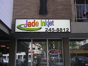 Backlit storefront sign