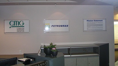Plexiglass wall mounted signs with standoffs