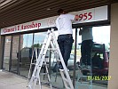 Vinyl lettering sign